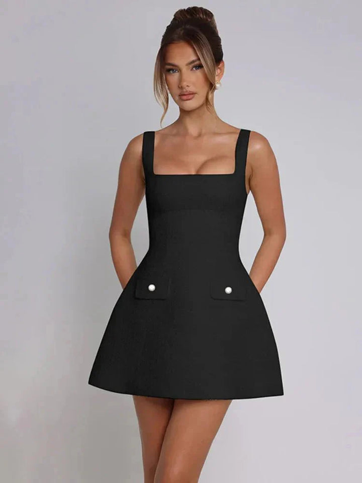 Crecenta - Mini Dress with Thin Straps