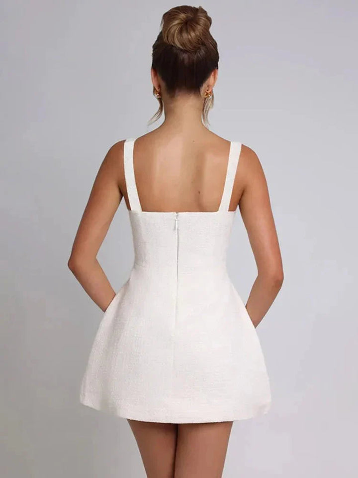 Crecenta - Mini Dress with Thin Straps