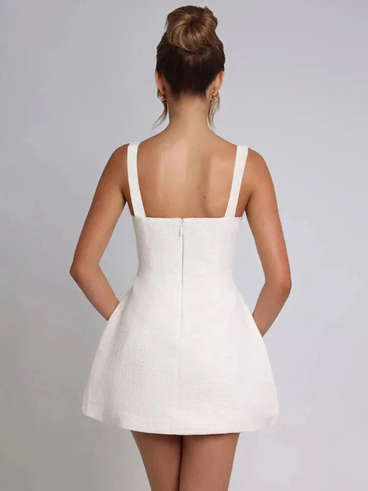 Crecenta - Mini Dress with Thin Straps