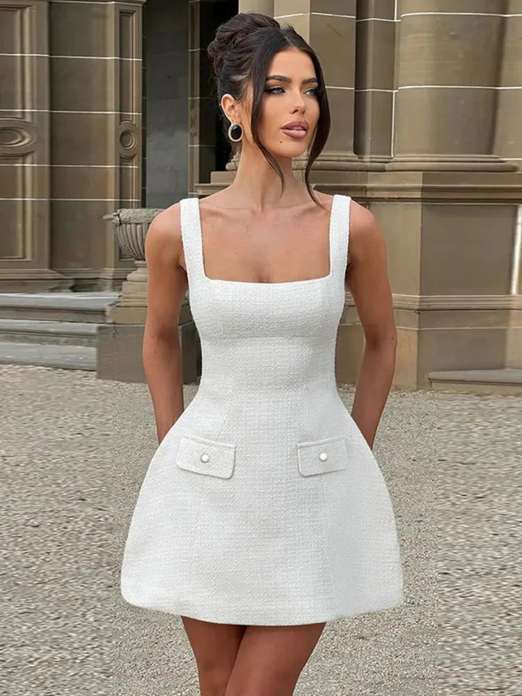 Crecenta - Mini Dress with Thin Straps