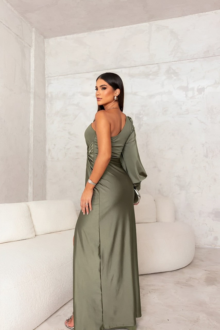 Silvana – Asymmetrical Satin Dress